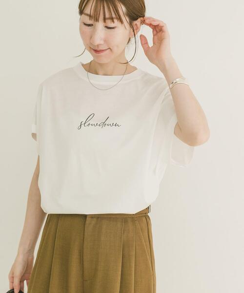 ITEMS URBANRESEARCH（アイテムズ アーバンリサーチ）の「『接触冷感/UVカット』シルケット半袖プリントTシャツ(楽着シリーズ)（Tシャツ/カットソー・レディース・モカ/ホワイト/ブラック/ミント・FREE）」の19枚目の写真