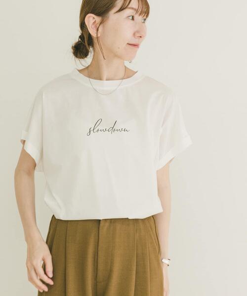 ITEMS URBANRESEARCH（アイテムズ アーバンリサーチ）の「『接触冷感/UVカット』シルケット半袖プリントTシャツ(楽着シリーズ)（Tシャツ/カットソー・レディース・モカ/ホワイト/ブラック/ミント・FREE）」の20枚目の写真