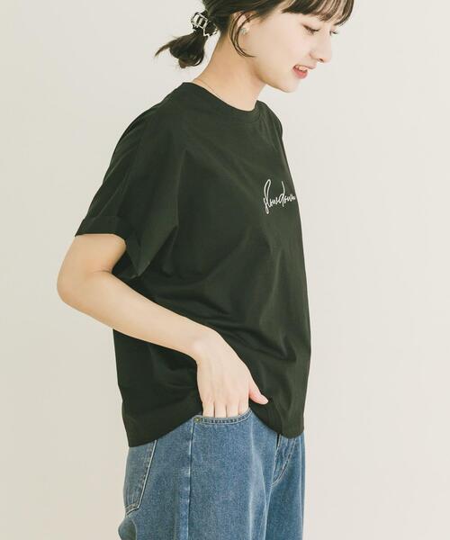 ITEMS URBANRESEARCH（アイテムズ アーバンリサーチ）の「『接触冷感/UVカット』シルケット半袖プリントTシャツ(楽着シリーズ)（Tシャツ/カットソー・レディース・モカ/ホワイト/ブラック/ミント・FREE）」の5枚目の写真