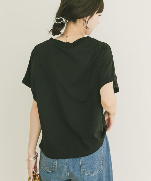 ITEMS URBANRESEARCH（アイテムズ アーバンリサーチ）の「『接触冷感/UVカット』シルケット半袖プリントTシャツ(楽着シリーズ)（Tシャツ/カットソー・レディース・モカ/ホワイト/ブラック/ミント・FREE）」の7枚目の写真