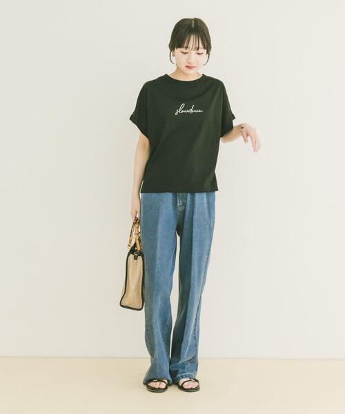 ITEMS URBANRESEARCH（アイテムズ アーバンリサーチ）の「『接触冷感/UVカット』シルケット半袖プリントTシャツ(楽着シリーズ)（Tシャツ/カットソー・レディース・モカ/ホワイト/ブラック/ミント・FREE）」の8枚目の写真