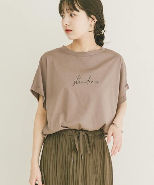 ITEMS URBANRESEARCH（アイテムズ アーバンリサーチ）の「『接触冷感/UVカット』シルケット半袖プリントTシャツ(楽着シリーズ)（Tシャツ/カットソー・レディース・モカ/ホワイト/ブラック/ミント・FREE）」の18枚目の写真