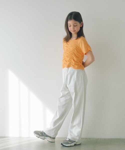 green label relaxing(グリーンレーベルリラクシング)の「【WEB限定】シャーリング Tシャツ / キッズ 100cm-160cm(Tシャツ/カットソー・キッズ・ライム/オレンジ/ライトブルー・100cm/160cm/140cm/150cm/130cm/110cm/120cm)」の11枚目の写真