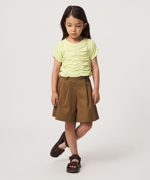green label relaxing(グリーンレーベルリラクシング)の「【WEB限定】シャーリング Tシャツ / キッズ 100cm-160cm(Tシャツ/カットソー・キッズ・ライム/オレンジ/ライトブルー・100cm/160cm/140cm/150cm/130cm/110cm/120cm)」の6枚目の写真