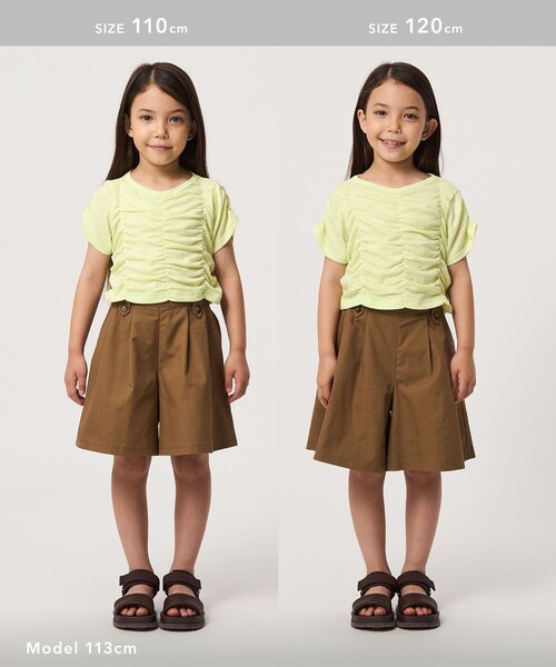 green label relaxing(グリーンレーベルリラクシング)の「【WEB限定】シャーリング Tシャツ / キッズ 100cm-160cm(Tシャツ/カットソー・キッズ・ライム/オレンジ/ライトブルー・100cm/160cm/140cm/150cm/130cm/110cm/120cm)」の7枚目の写真