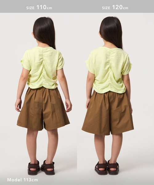 green label relaxing(グリーンレーベルリラクシング)の「【WEB限定】シャーリング Tシャツ / キッズ 100cm-160cm(Tシャツ/カットソー・キッズ・ライム/オレンジ/ライトブルー・100cm/160cm/140cm/150cm/130cm/110cm/120cm)」の9枚目の写真