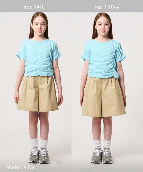 green label relaxing(グリーンレーベルリラクシング)の「【WEB限定】シャーリング Tシャツ / キッズ 100cm-160cm(Tシャツ/カットソー・キッズ・ライム/オレンジ/ライトブルー・100cm/160cm/140cm/150cm/130cm/110cm/120cm)」の14枚目の写真