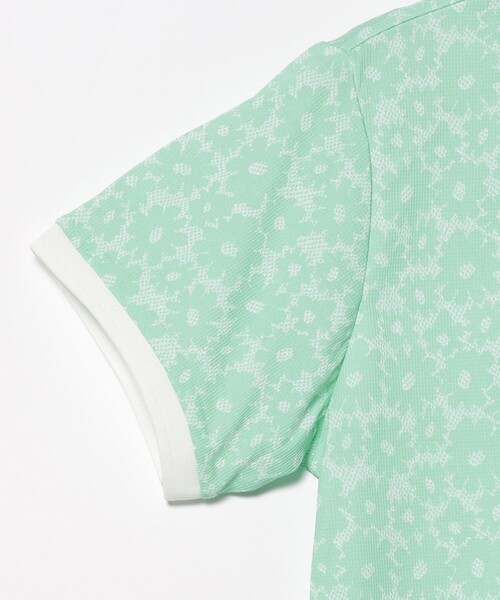 BEAMS GOLF(ビームスゴルフ)の「PURPLE LABEL / シャドー フラワープリント ポロシャツ(ポロシャツ・レディース・ミント/ブルー・SMALL/MEDIUM/LARGE)」の11枚目の写真