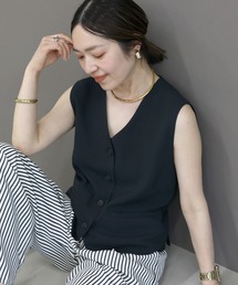 Aletta vita | 杢調ツイルVネックベスト(ベスト)
