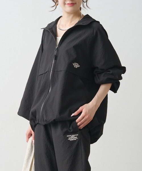 PUAL CE CIN（ピュアルセシン）の「【WEB限定／セットアップ対応】UVカット・撥水加工 水陸両用マウンテンパーカー（マウンテンパーカー・レディース・ブラック/チェック/キャメル・FREE）」の14枚目の写真