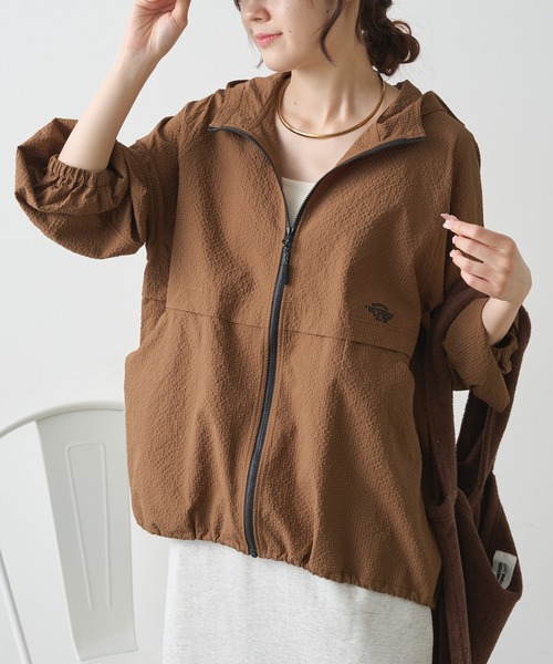 PUAL CE CIN（ピュアルセシン）の「【WEB限定／セットアップ対応】UVカット・撥水加工 水陸両用マウンテンパーカー（マウンテンパーカー・レディース・ブラック/チェック/キャメル・FREE）」の7枚目の写真