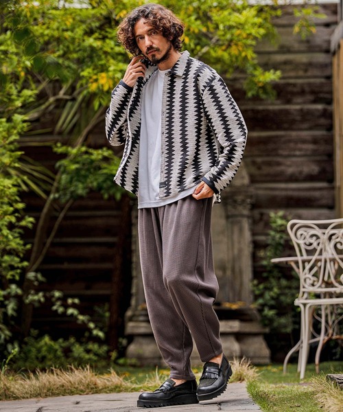 CAMBIO(カンビオ)の「ms6536-Geometric Stripe Long Sleeve Shirts ジオメトリックストライプシャツ(PF-262-005)(シャツ/ブラウス・メンズ・ナチュラル/ブラック・L/M)」の17枚目の写真