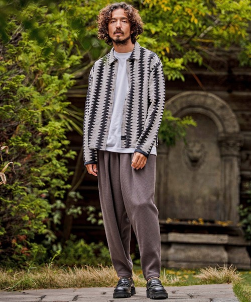 CAMBIO(カンビオ)の「ms6536-Geometric Stripe Long Sleeve Shirts ジオメトリックストライプシャツ(PF-262-005)(シャツ/ブラウス・メンズ・ナチュラル/ブラック・L/M)」の18枚目の写真