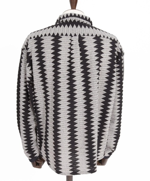 CAMBIO(カンビオ)の「ms6536-Geometric Stripe Long Sleeve Shirts ジオメトリックストライプシャツ(PF-262-005)(シャツ/ブラウス・メンズ・ナチュラル/ブラック・L/M)」の6枚目の写真