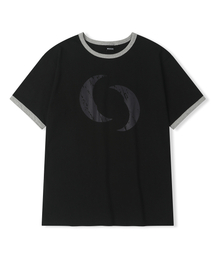TWIN MOON リンガー半袖Tシャツ ブラック