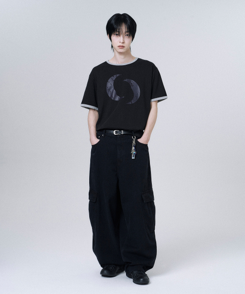 MOOVN(ムブン)の「TWIN MOON リンガー半袖Tシャツ ブラック(Tシャツ/カットソー・メンズ・その他・LARGE/SMALL/MEDIUM)」の8枚目の写真