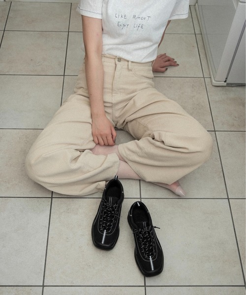 lawgy(ラウジー)の「square toe bi color stitch sneaker / スクエアトゥバイカラーステッチスニーカー(スニーカー・レディース・ホワイト/ミント/ブラック・LARGE/MEDIUM/SMALL)」の18枚目の写真