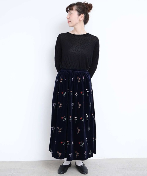 l'atelier du savon(アトリエドサボン)の「すけすけドット クルーネックロンT(Tシャツ/カットソー・レディース・アイボリー/ブラック・FREE)」の9枚目の写真