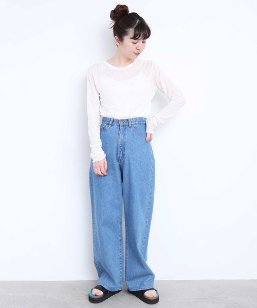 l'atelier du savon（アトリエドサボン）の「すけすけドット　クルーネックロンＴ（Tシャツ/カットソー・レディース・アイボリー/ブラック・FREE）」の19枚目の写真