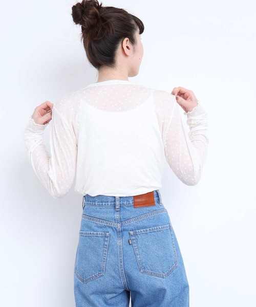 l'atelier du savon（アトリエドサボン）の「すけすけドット　クルーネックロンＴ（Tシャツ/カットソー・レディース・アイボリー/ブラック・FREE）」の17枚目の写真