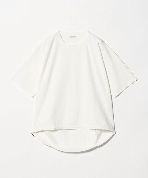 A DAY IN THE LIFE UNITED ARROWS(アデイインザライフユナイテッドアローズ)の「ポンチ ドロストTシャツ ‐吸水速乾・接触冷感‐<A DAY IN THE LIFE>(Tシャツ/カットソー・レディース・モカ/オフホワイト/ネイビー・FREE)」の1枚目の写真