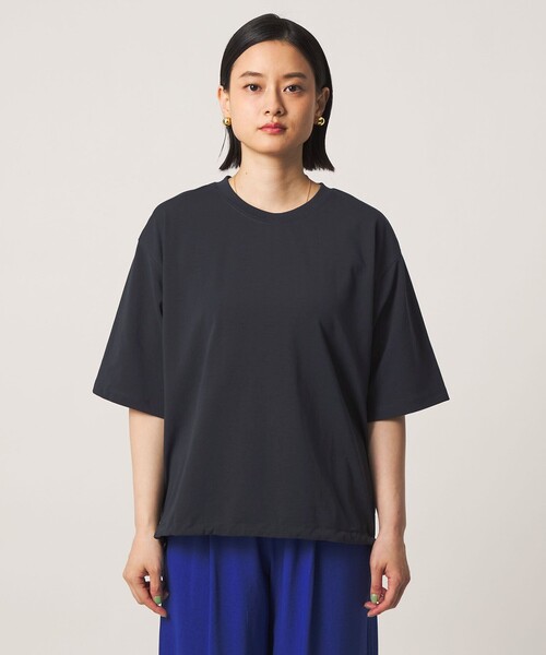 A DAY IN THE LIFE UNITED ARROWS(アデイインザライフユナイテッドアローズ)の「ポンチ ドロストTシャツ ‐吸水速乾・接触冷感‐<A DAY IN THE LIFE>(Tシャツ/カットソー・レディース・モカ/オフホワイト/ネイビー・FREE)」の6枚目の写真