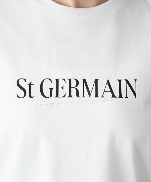 Petit Honfleur(プチオンフルール)の「ロゴプリントTシャツ【接触冷感・UVカット・オーガニックコットンブレンド】(Tシャツ/カットソー・レディース・ネイビー/ホワイト・M/L)」の16枚目の写真