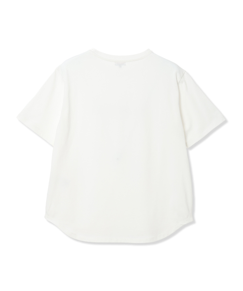 Petit Honfleur(プチオンフルール)の「ロゴプリントTシャツ【接触冷感・UVカット・オーガニックコットンブレンド】(Tシャツ/カットソー・レディース・ネイビー/ホワイト・M/L)」の6枚目の写真