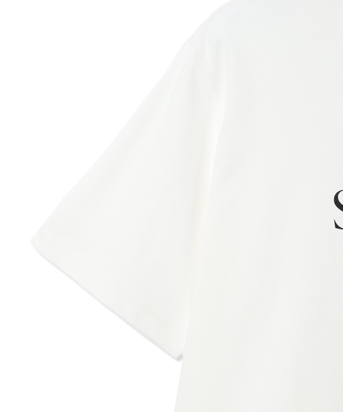 Petit Honfleur(プチオンフルール)の「ロゴプリントTシャツ【接触冷感・UVカット・オーガニックコットンブレンド】(Tシャツ/カットソー・レディース・ネイビー/ホワイト・M/L)」の8枚目の写真