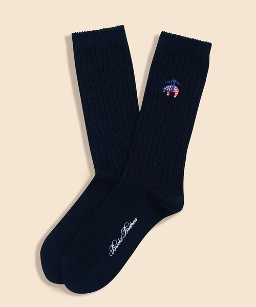 BROOKS BROTHERS(ブルックスブラザーズ)の「【アメリカ建国250th記念】 コットンブレンド 星条旗GFロゴ クルーソックス <ウィメンズ>(ソックス/靴下・レディース・レッド/ネイビー/ホワイト・ONE SIZE)」の3枚目の写真