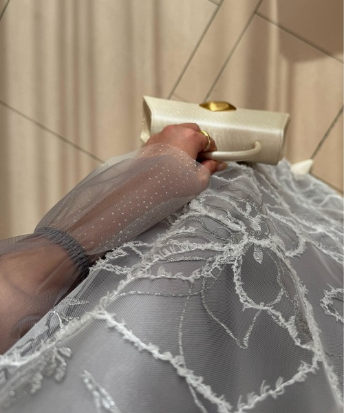 LE'RURE(リルアー)の「Plume broderie balloon dress(ドレス・レディース・グレー/イエロー・M-Long/MEDIUM)」の5枚目の写真