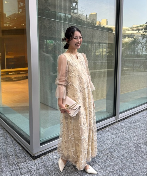 LE'RURE(リルアー)の「Plume broderie balloon dress(ドレス・レディース・グレー/イエロー・M-Long/MEDIUM)」の19枚目の写真