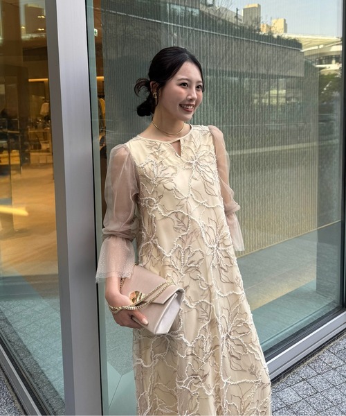 LE'RURE(リルアー)の「Plume broderie balloon dress(ドレス・レディース・グレー/イエロー・M-Long/MEDIUM)」の20枚目の写真