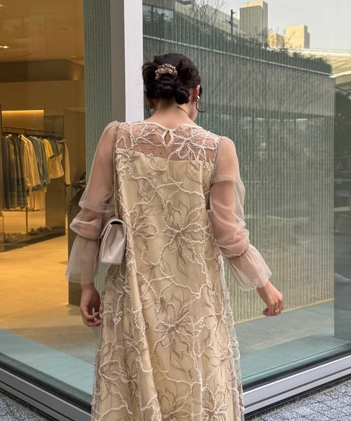 LE'RURE(リルアー)の「Plume broderie balloon dress(ドレス・レディース・グレー/イエロー・M-Long/MEDIUM)」の21枚目の写真