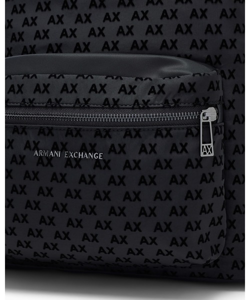 ARMANI EXCHANGE（アルマーニエクスチェンジ）の「【A|X アルマーニ エクスチェンジ】オールオーバーフロッキーロゴ バックパック（バックパック/リュック・メンズ・ブラック・FREE）」の3枚目の写真