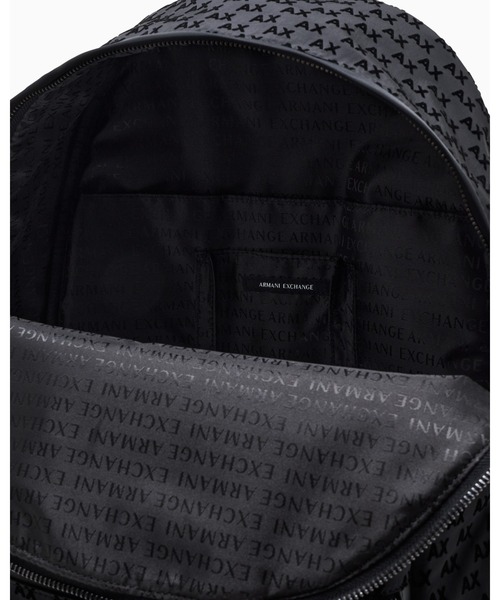 ARMANI EXCHANGE（アルマーニエクスチェンジ）の「【A|X アルマーニ エクスチェンジ】オールオーバーフロッキーロゴ バックパック（バックパック/リュック・メンズ・ブラック・FREE）」の4枚目の写真