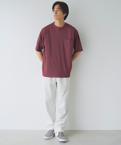 coen(コーエン)の「【吸水速乾/UVカット】配色ポンチ半袖ポケットTシャツ(Tシャツ/カットソー・メンズ・ケリーグリーン/ワインレッド/ネイビー・M/S/XL/L)」の13枚目の写真
