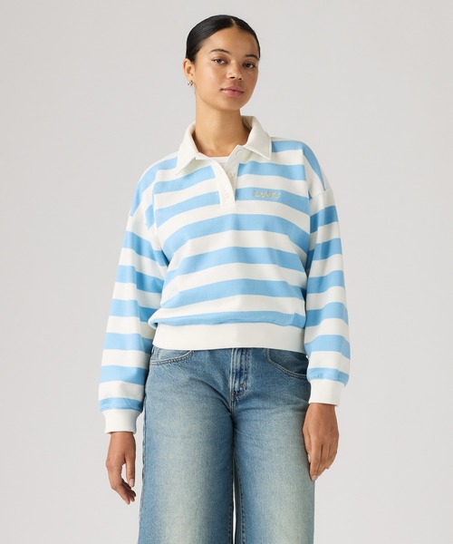 Levi's(リーバイス)の「Levi's/リーバイス グラフィック ヴィンテージ ラガープルオーバー(ポロシャツ・レディース・ブルー・XS/S/M)」の2枚目の写真