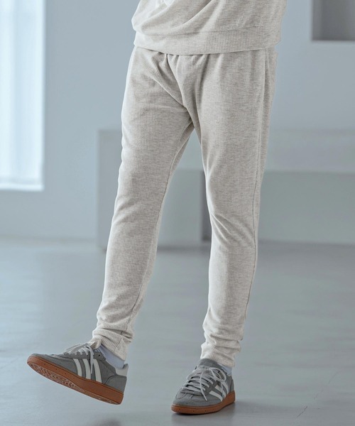 Magine(マージン)の「mp15250-Ribbed Bonded Brushed Slim Easy Pants スリムイージーパンツ(MGN-263-032)(その他パンツ・メンズ・ブラック/杢グレー/ライトベージュ・44/46/48)」の1枚目の写真