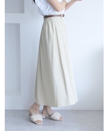 細ベルト付き美シルエットセミフレアスカート