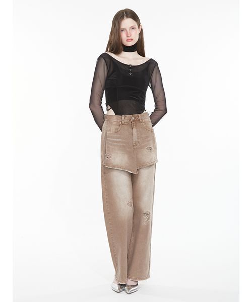 SORIN（ソリン　）の「Layered Like Damage Jeans / レイヤードライクダメージジーンズ（デニムパンツ・レディース・ブラウン/インディゴブルー・36/38）」の10枚目の写真