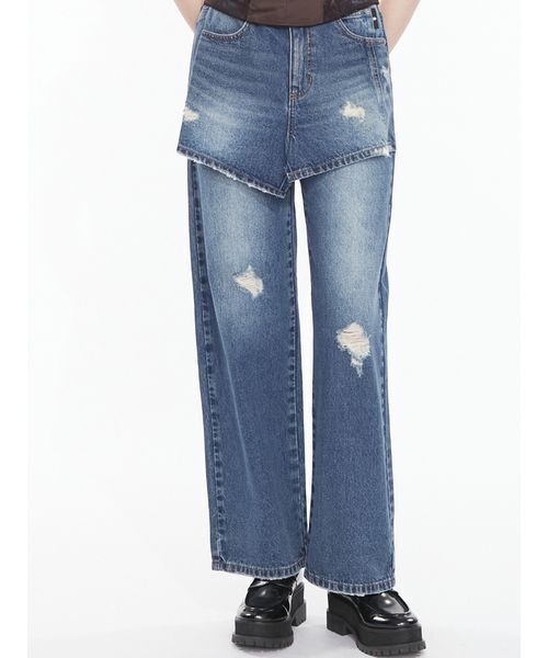 SORIN（ソリン　）の「Layered Like Damage Jeans / レイヤードライクダメージジーンズ（デニムパンツ・レディース・ブラウン/インディゴブルー・36/38）」の18枚目の写真