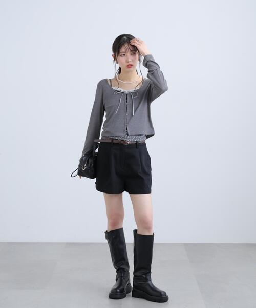 FREE'S MART(フリーズマート)の「◆花柄キャミ×カーディガンセット(Tシャツ/カットソー・レディース・グレー/ホワイト/ブラウン・FREE)」の6枚目の写真