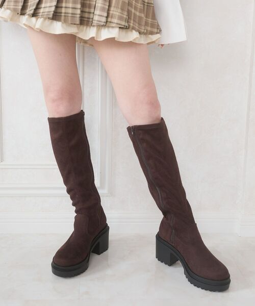 MAJESTIC LEGON(マジェスティックレゴン)の「盛れるストレッチロングブーツ(ブーツ・レディース・ブラウン系その他2/ブラック・SMALL/MEDIUM/LARGE/X-LARGE)」の12枚目の写真