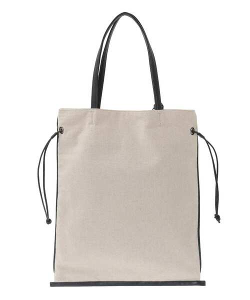 CONVERSE TOKYO(コンバーストウキョウ)の「LINEN GATHERED TOTE BAG(トートバッグ・レディース・ブラック/ベージュ・FREE)」の8枚目の写真