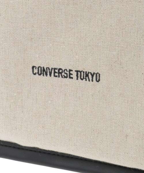 CONVERSE TOKYO(コンバーストウキョウ)の「LINEN GATHERED TOTE BAG(トートバッグ・レディース・ブラック/ベージュ・FREE)」の6枚目の写真