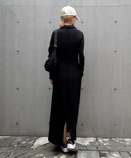 junoah(ジュノア)の「スキッパージャガードカットワンピース(ペチワンピースセット)(ワンピース・レディース・アイボリー/ブラック/ブラウン・LARGE/MEDIUM/SMALL)」の6枚目の写真