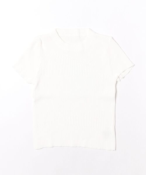 Pittok（ピットク）の「フレンチスリーブ モックネックリブニット（ニット/セーター・レディース・グレー/ホワイト・MEDIUM）」の15枚目の写真
