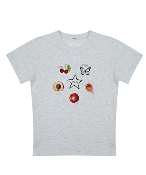 VLETI(ブレッティ)の「Fruity Artwork T-shirt (back melange)(Tシャツ/カットソー・レディース・アイボリー・FREE)」の2枚目の写真