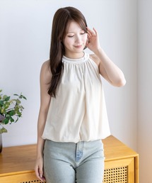 clear | ホルターネックベロアバルーントップス［骨格ウェーブ／きれいめ］(Tシャツ/カットソー)
